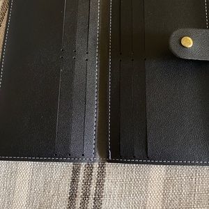 Black wallet with multiple card slots